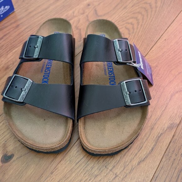 Birkenstock Arizona Soft Footbed Leather - Blue - Regular Width - Picture 3 of 5